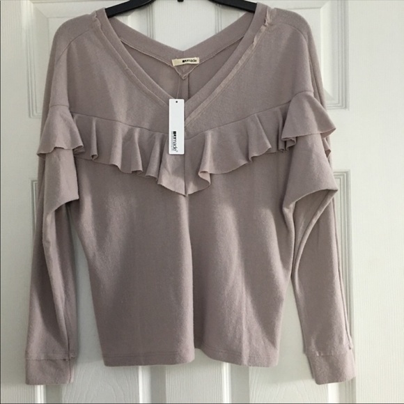 LAmade Tops - Women’s LAmade Ruffled Cropped Blouse-SZ XS